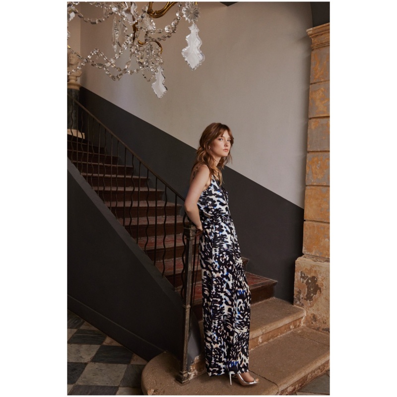 MOLLY BRACKEN Straight, wide-leg pants with print